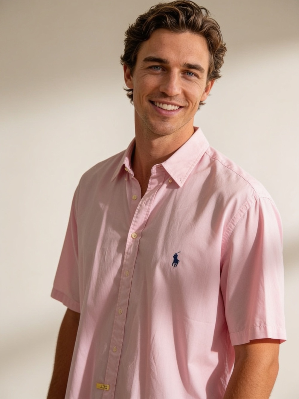 Polo by Ralph Lauren Light Pink Short-Sleeve Button-Down Shirt
